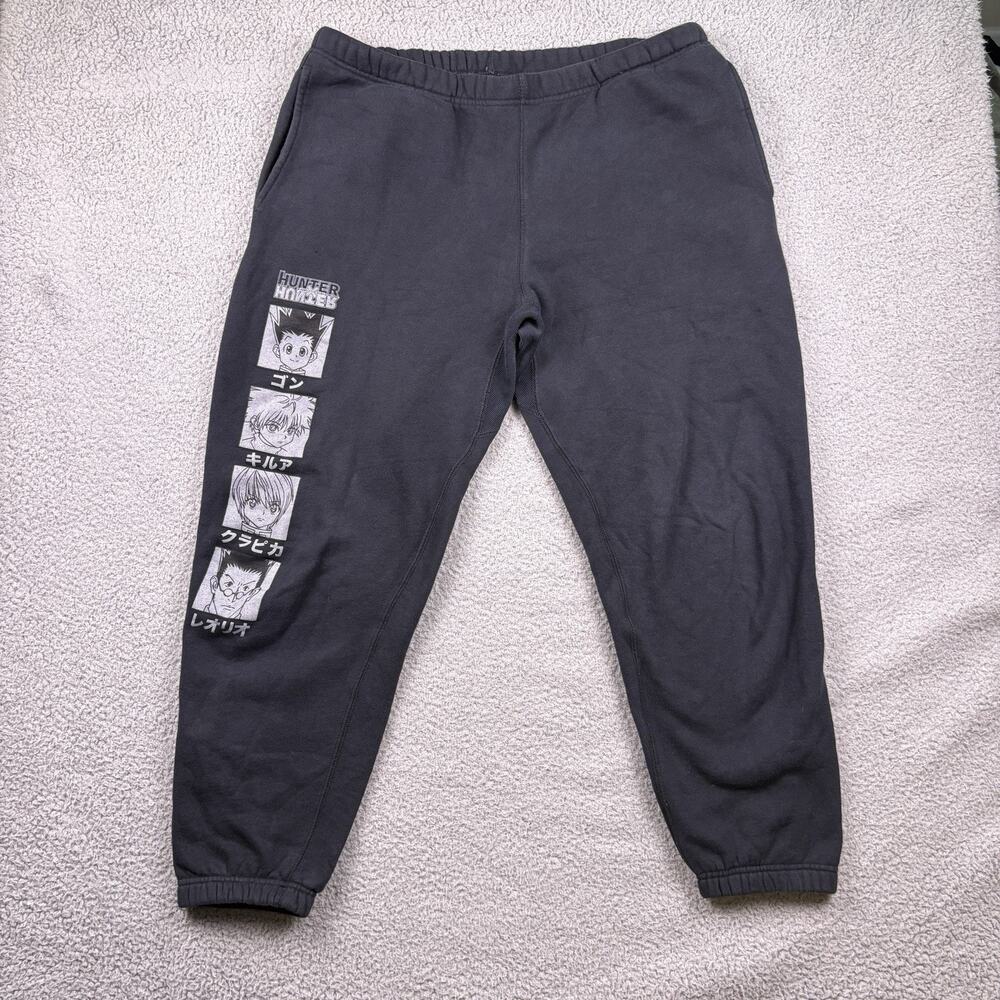Hunter x Hunter Hypland Sweatpants Mens XL Black Tapered Cotton Anime